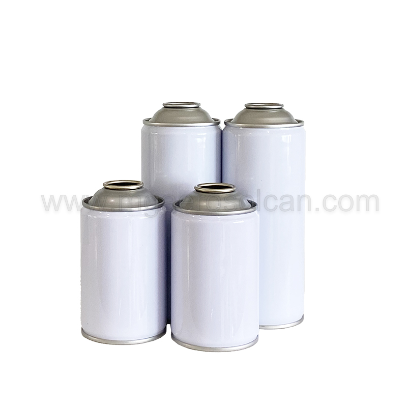 white coated aerosol can