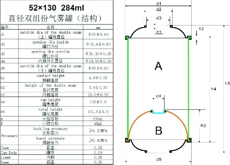 65*158mm 2k paint can